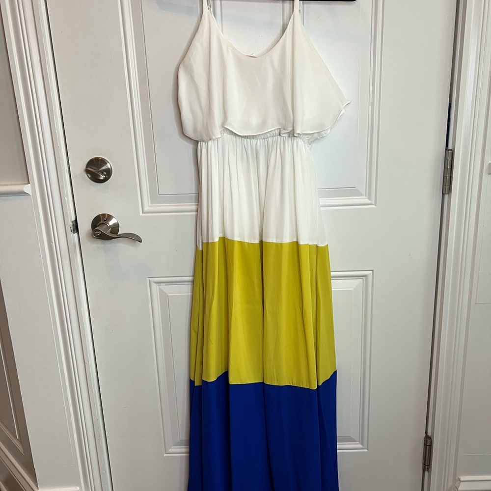 Beautiful Maxi Color Block With Back Cutout! - image 1